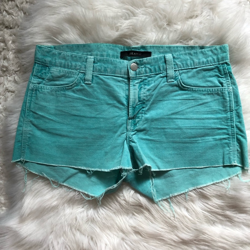 J Brand Teal Corduroy Shorts